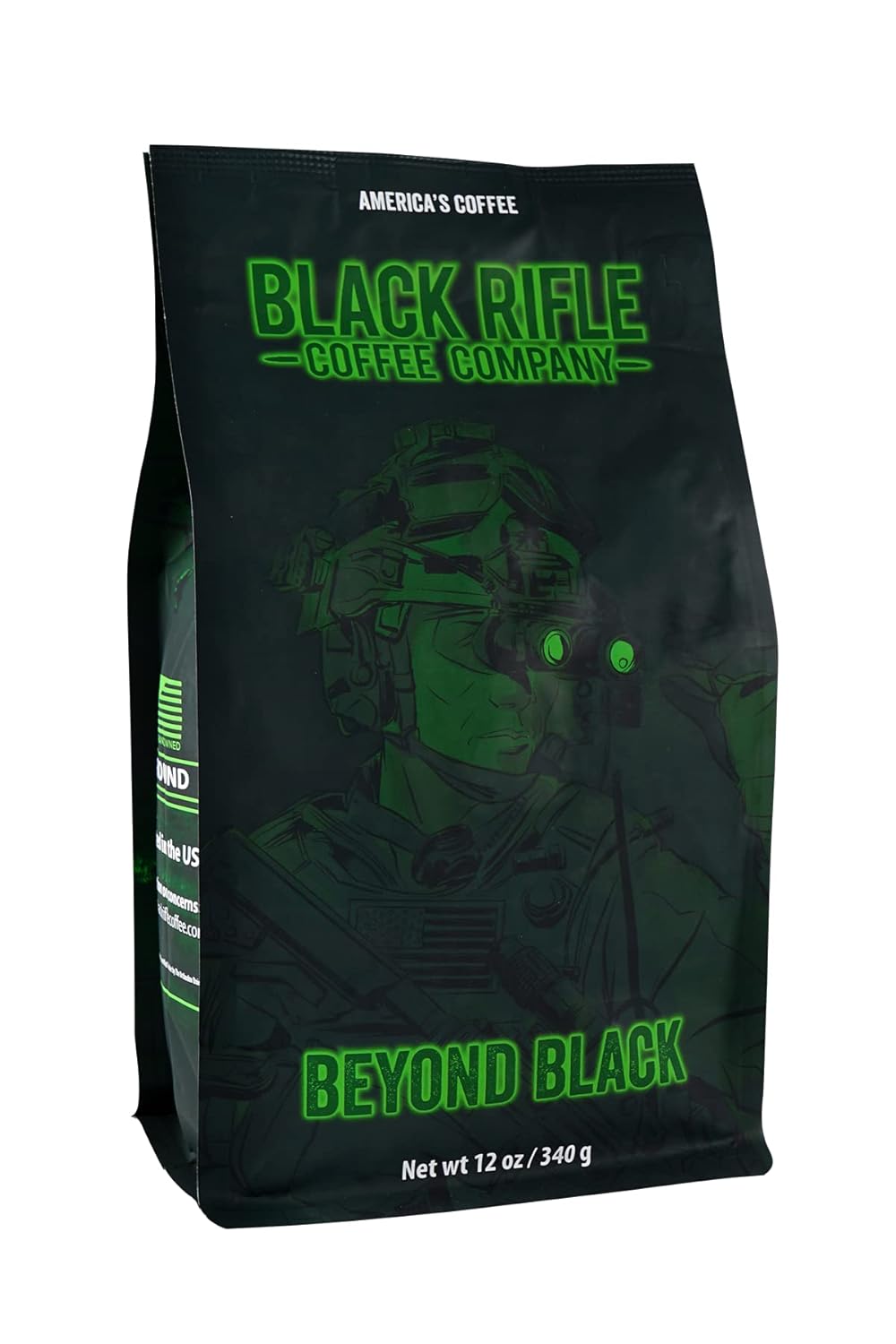 Black Rifle Coffee Company Beyond Black, Dark Roast Ground Coffee, 12 Oz Bag