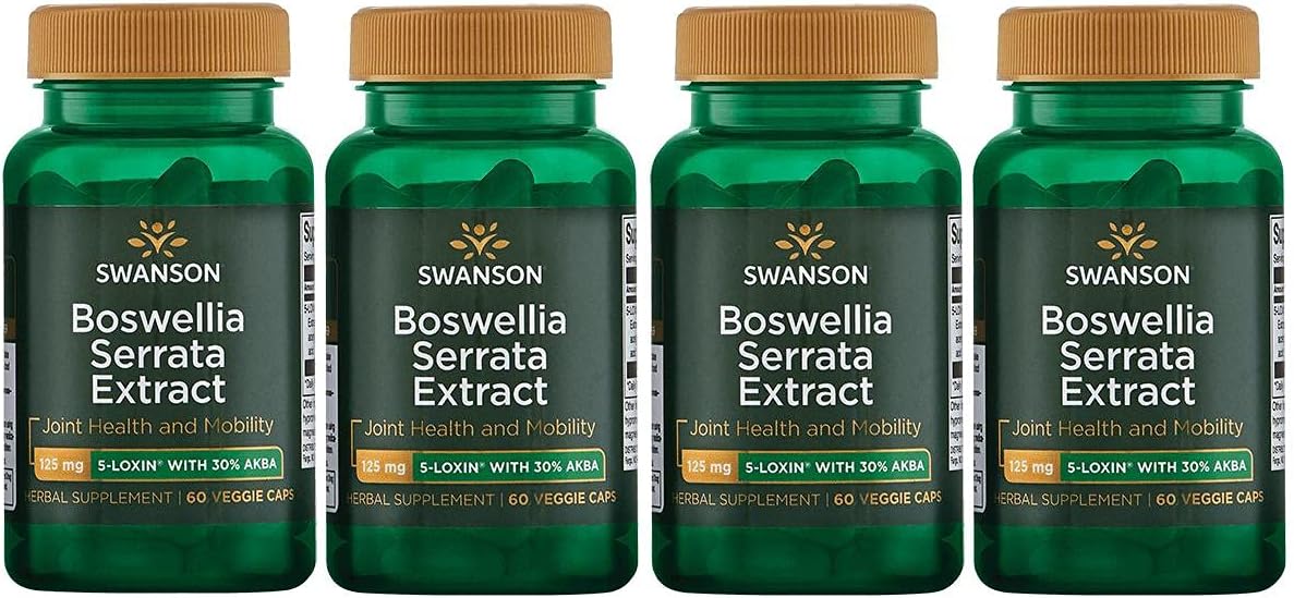 Swanson Boswellia Serrata Extract 125 Mg 60 Veg Caps 4 Pack