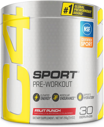 Cellucor C4 Sport Pre Workout Powder Fruit Punch - NSF Certified for Sport | 30 Servings, Packaging may vary