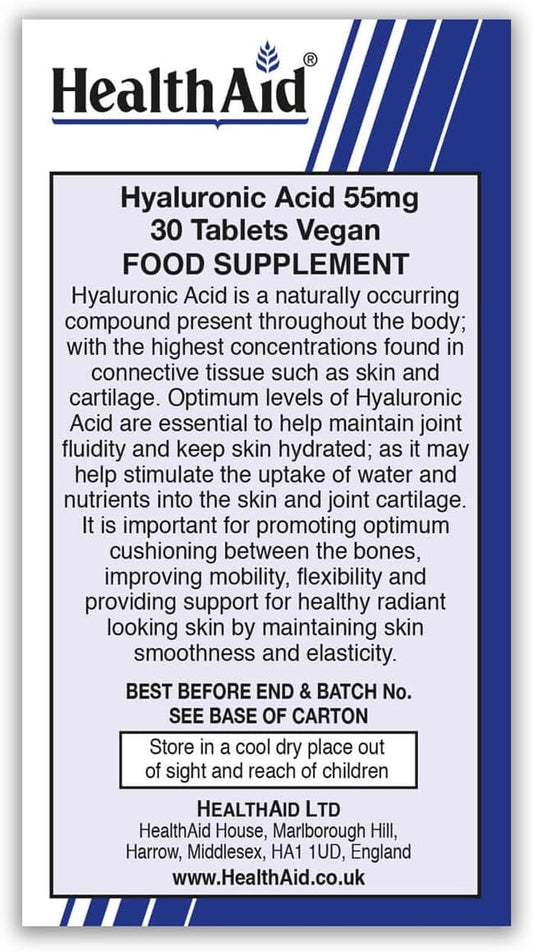 Healthaid Hyalluronic Acid 55Mg - 30 Tablets