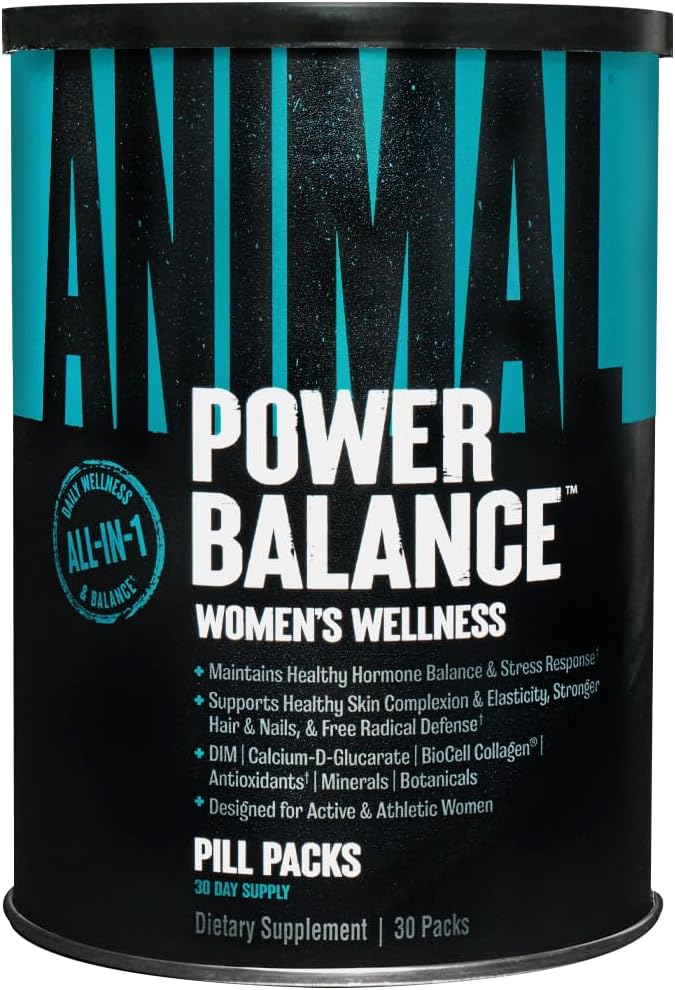 Animal Power Balance ? Women's Alpha F Comprehensive Formula ? Supports Hormonal Balance, Complexion, Hair, Nails, Mood and Stress, Intestinal Health, & Bone and Joint Health ? 30 Packs