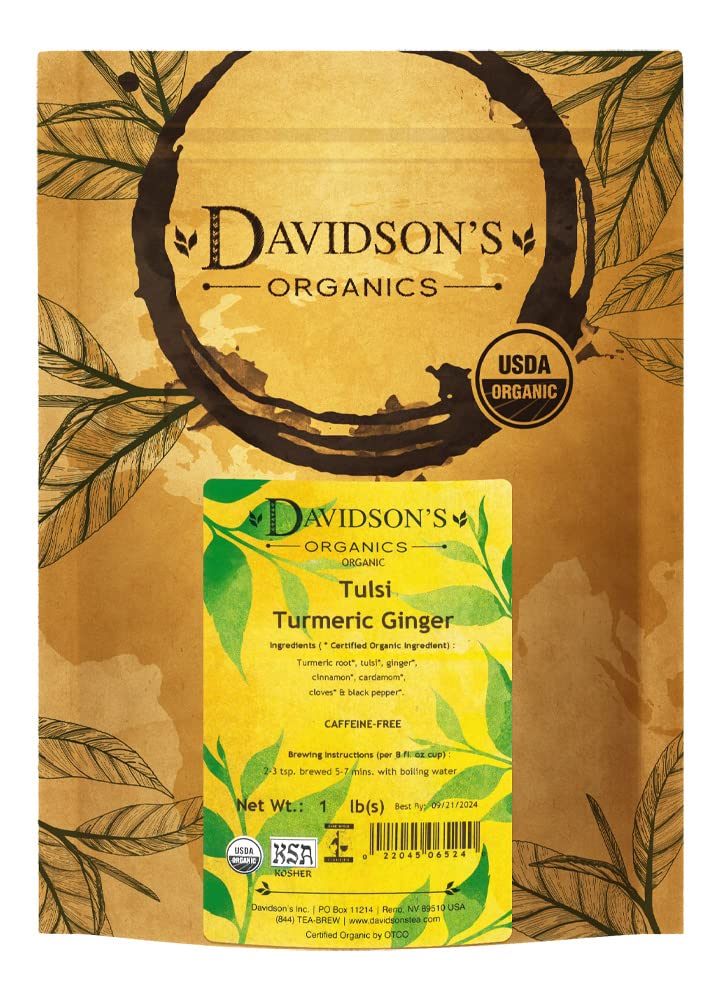 Davidson'S Organics, Tulsi Turmeric Ginger, Loose Leaf Tea, 16-Ounce Bag