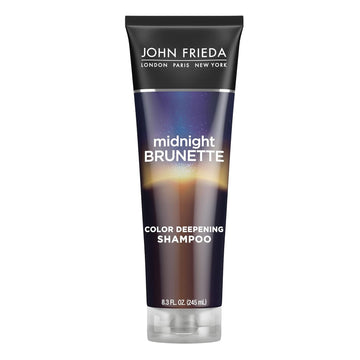 John Frieda Midnight Brunette Color Deepening Shampoo, 8.3 Oz, With Evening Primrose Oil, Infused With Cocoa