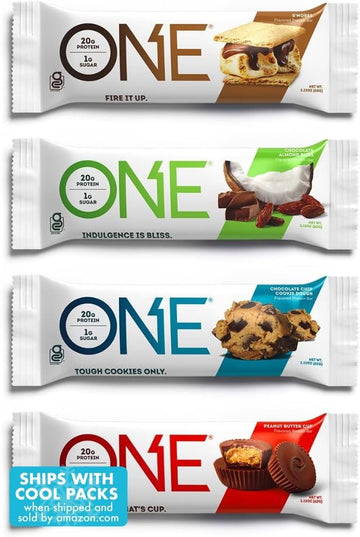 One Protein Bars, Chocolate Lovers Variety Pack, Gluten Free Protein Bars With 12G Protein And 1G Sugar, Pantry Staples, 2.12Oz (12 Count)