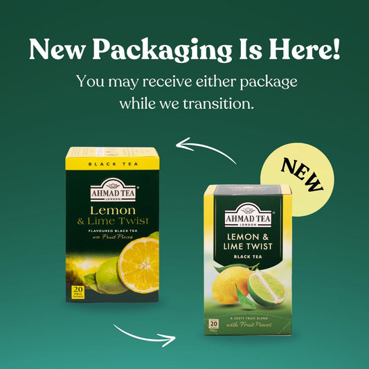 Ahmad Tea Black Tea, Lemon & Lime Twist Teabags, 20 Ct (Pack Of 1) - Caffeinated & Sugar-Free