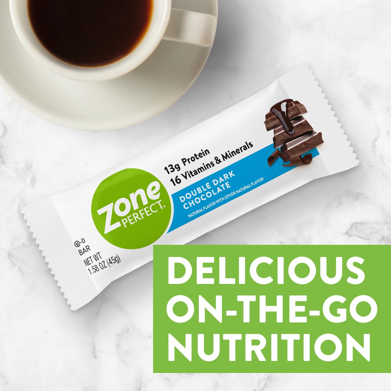 ZonePerfect Protein Bars, 12g Protein, 18 Vitamins & Minerals, Nutritious Snack Bar, Double Dark Chocolate, 20 Bars