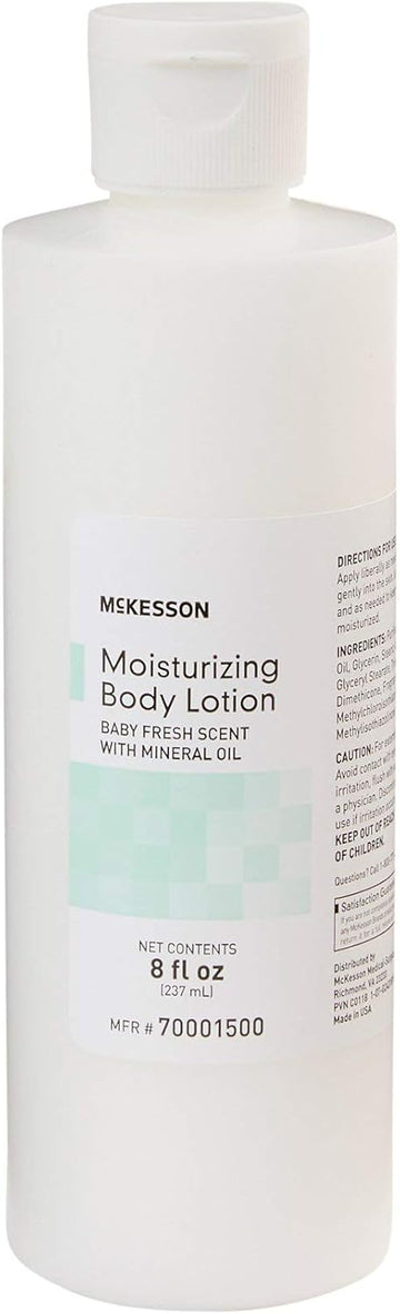 Mckesson Moisturizing Body, Hand And Body Moisturizer, Baby Fresh Scent With Mineral Oil, 8 Oz, 36 Count