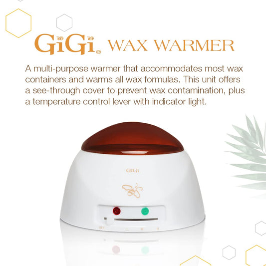 Gigi Deluxe Double Wax Warmer - Hair Removal Waxing Kit Heater, Dual Pot Design, Adjustable Temperature Control, Salon & Home Use, 14 Oz (2) Wax Can