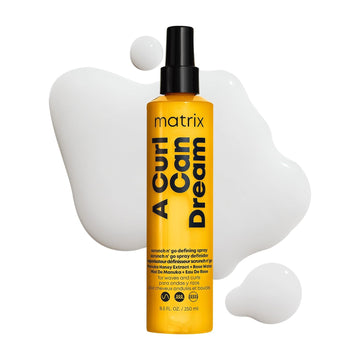 Matrix A Curl Can Dream Scrunch N' Go Defining Spray | For Wavy And Curly Hair | Frizz Control And Heat Protection Hair Spray | With Manuka Honey Extract And Rose Water