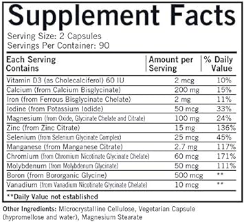 Kirkman Advanced Mineral Support - 180 Capsules