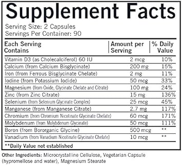 Kirkman Advanced Mineral Support - 180 Capsules