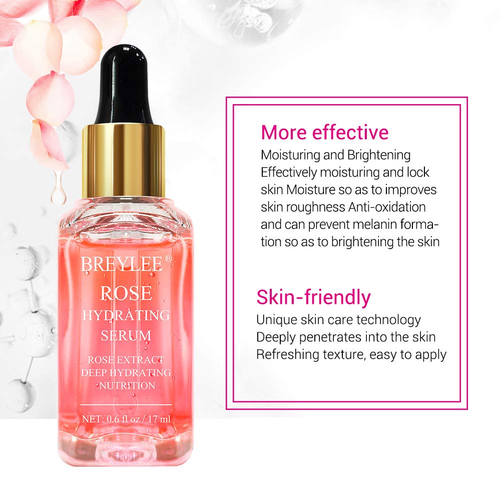 Breylee Rose Face Serum, Hydrating Serum Moisturizing Serum Face Serum Hydrating With Hyaluronic Acid Alcohol Free Facial Serum For Skin Care(17Ml,0.6Fl Oz) : Beauty & Personal Care