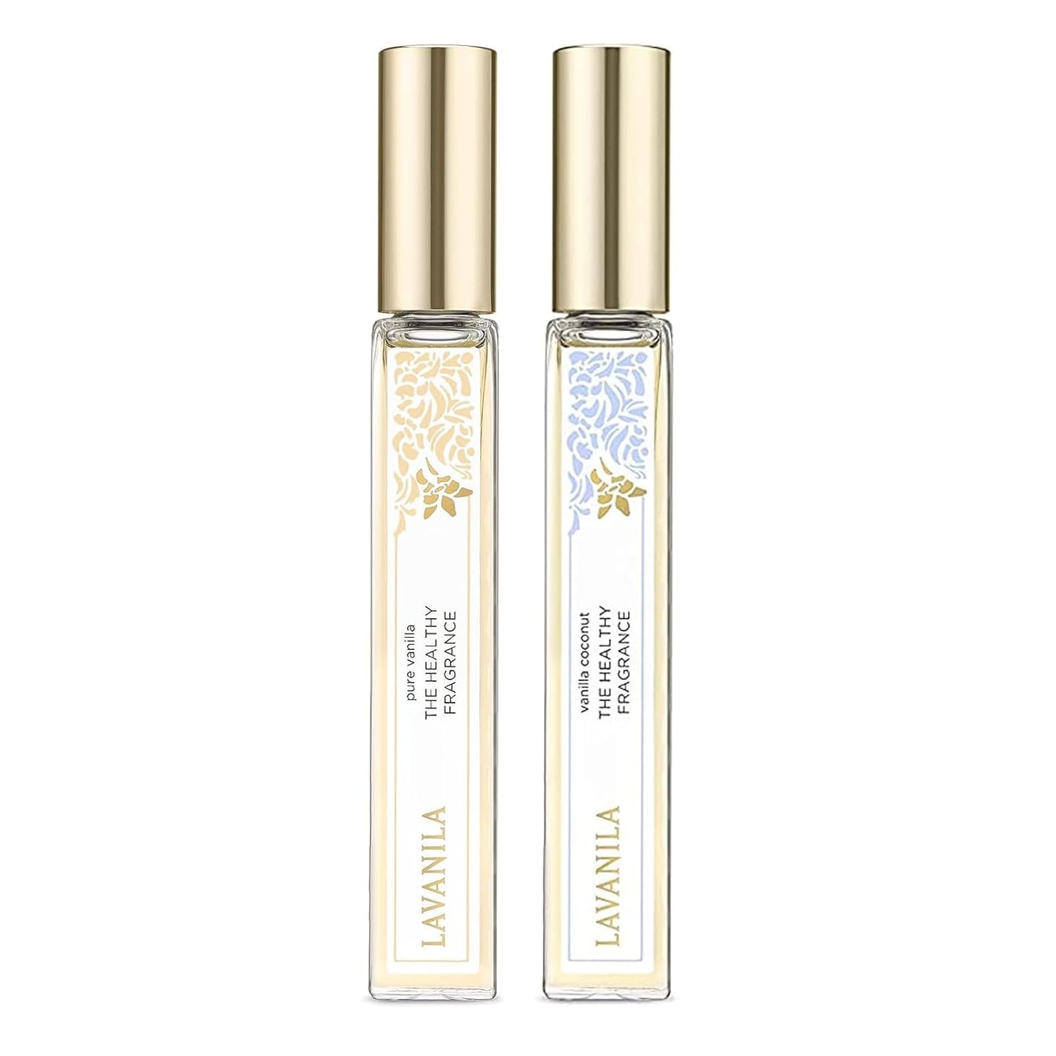 Lavanila Roller Perfume Set Of 2, Includes Pure Vanilla + Vanilla Coconut - The Healthy Fragrance For Women, Clean And Natural