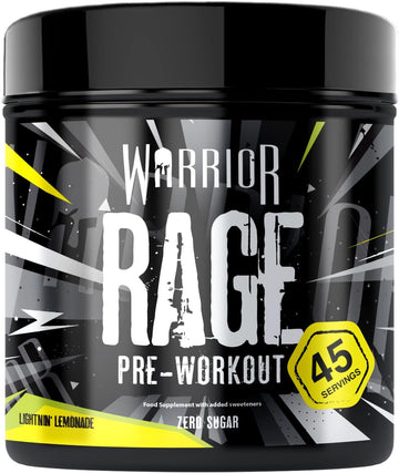 Warrior Rage - Pre-Workout Powder - 392G - Energy Drink Supplement With Vitamin C, Beta Alanine And Creatine Gluconate - 45 Servings (Blazin' Berry)