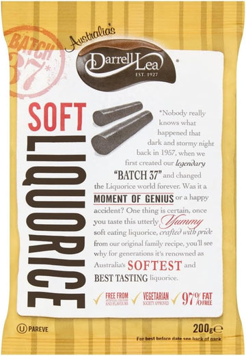 Darrell Lea Batch 37 Strawberry Liquorice, 200 G, Pack Of 8