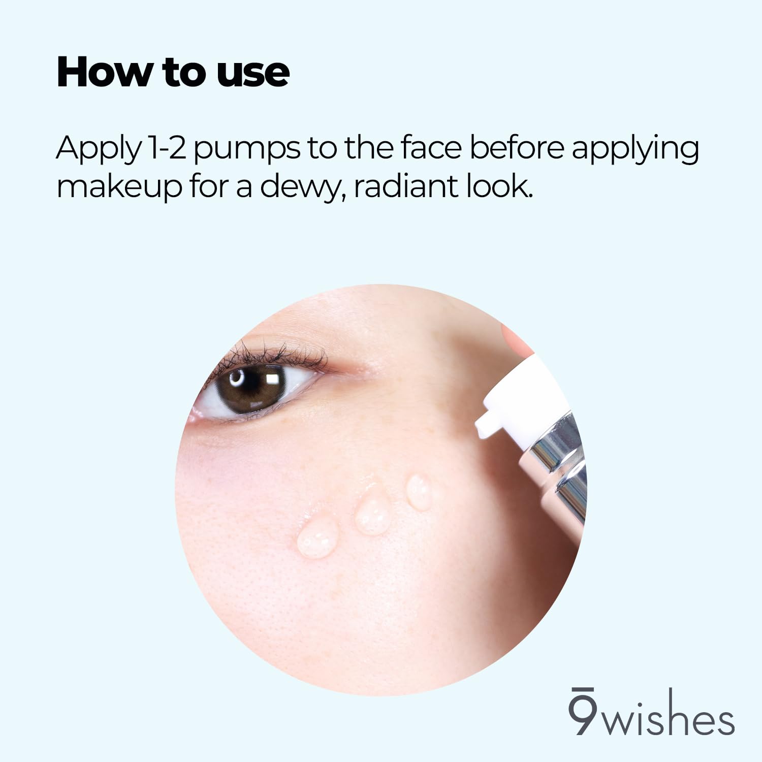 9 Wishes Hydra Ampule Base 1.01 Fl.Oz | Makeup Base Face Primer With 8-Layer Of Hyaluronic Acid And 55% Coconut Water | Moisturizing Glowing Skin & Long-Lasting, Korean Makeup K-Beauty