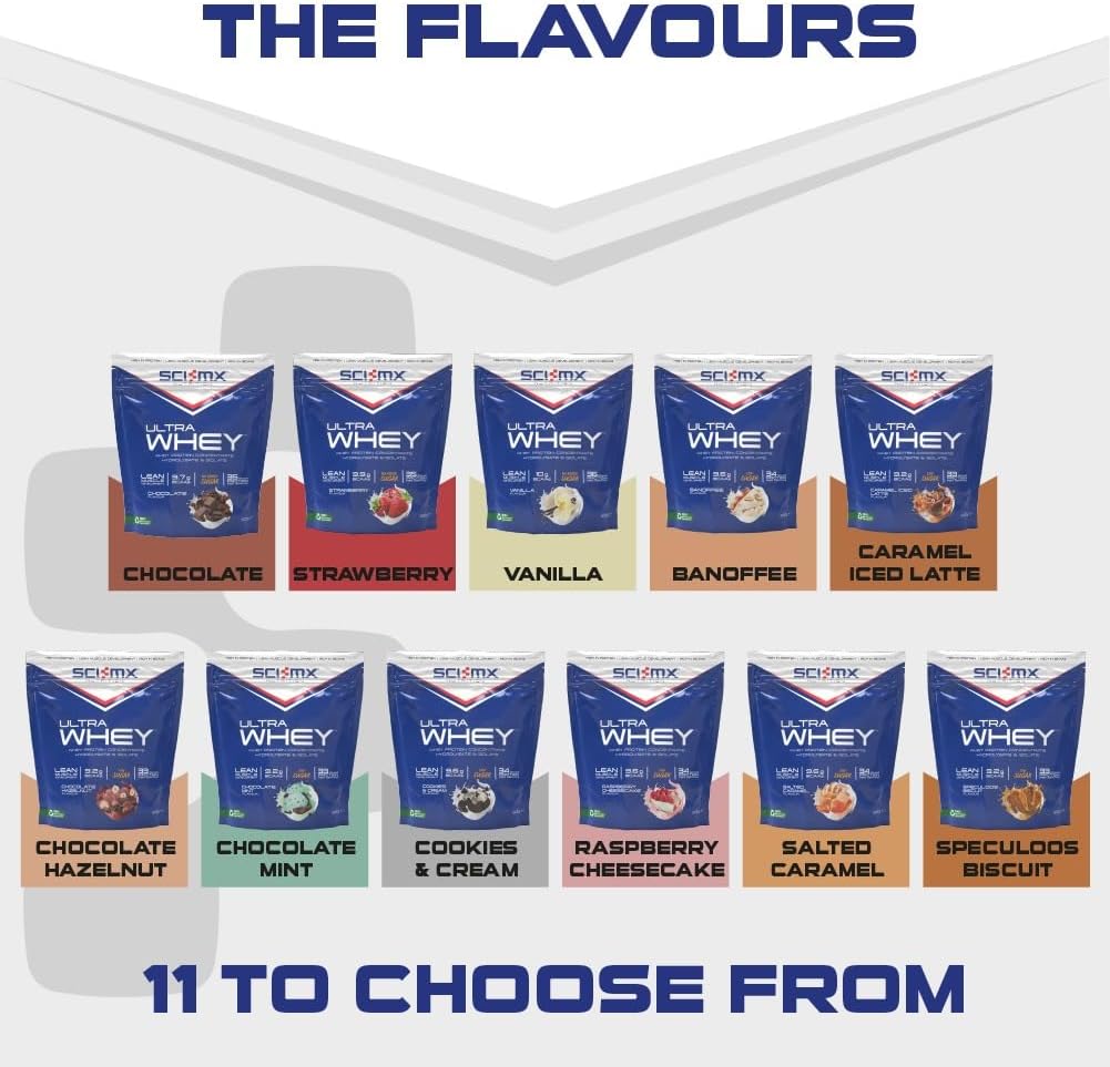 SCI-MX Ultra Whey Protein Muscle Building & Recovery Protein Powder with Naturally Occurring Glutamine & Amino Acids - Speculoos Biscuit Flavour - 800g (18 Servings) : Amazon.co.uk: Health & Personal Care