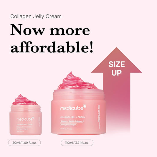 Medicube Collagen Jelly Cream- Niacinamide & Freeze-Dried Hydrolyzed Collagen - Boosts Skin'S Barrier Hydration And Gives 24H Glow & Lifted Look - No Artificial Color, Korean Skincare (3.71 Fl.Oz.)