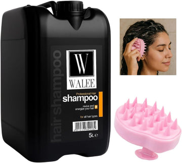 Walee Professional Hair Care Shampoo Revive And Energise Your Hair For All Hair Types 5L.E With Free Shampoo Massage Brush