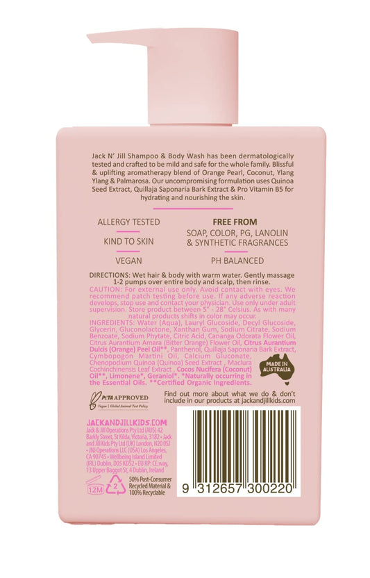 Jack N' Jill Natural Bathtime Kids Shampoo And Body Wash - Suitable For Sensitive Skin, Dermatologically Tested, Color And Soap Free, Cruelty Free, Vegan - 300 Ml (Pack Of 1)