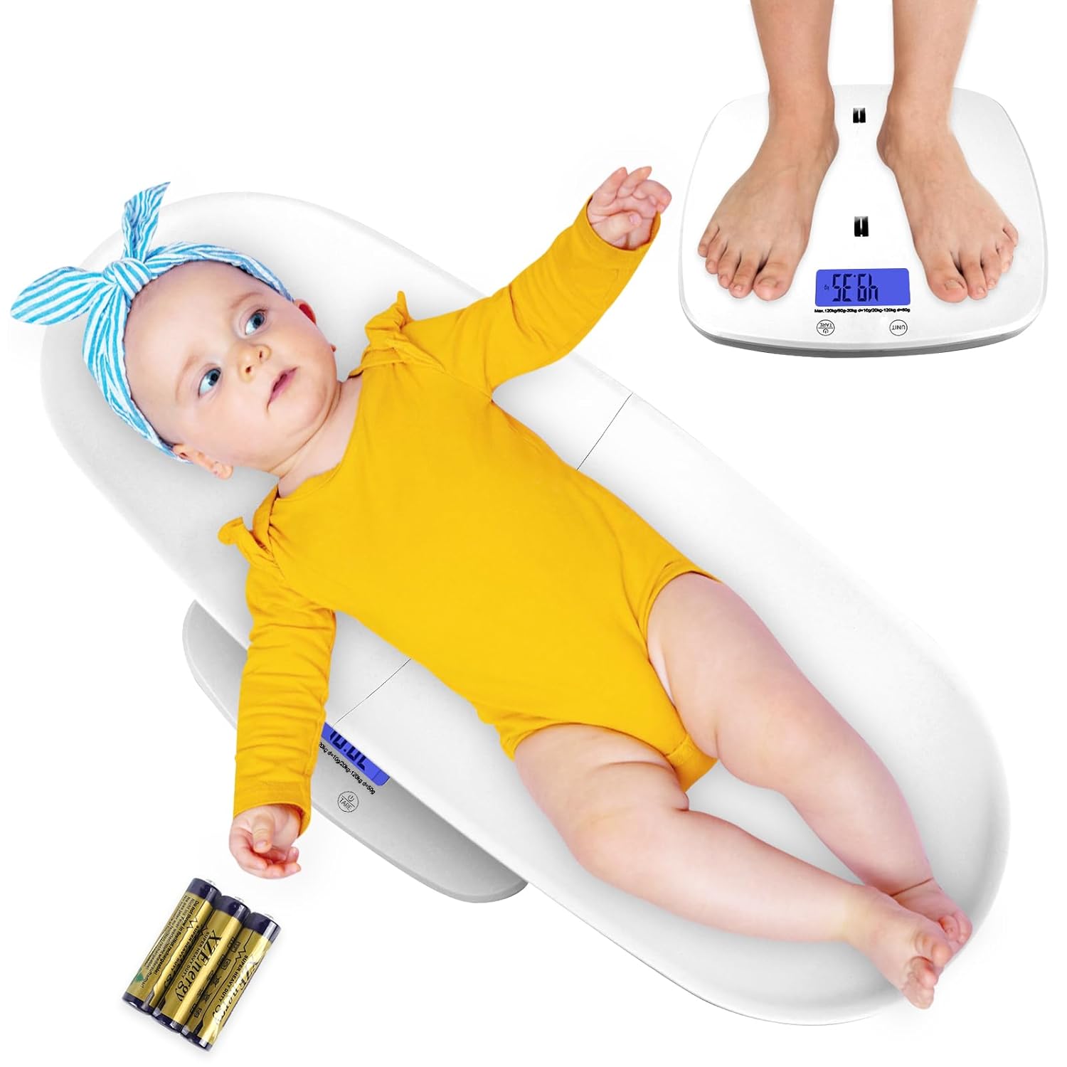 Baby Scale.Measure The Growth of Newborns.Infants.Kids.Adults.Cats and Dogs-Up to 265 lbs.Tracks Weight in Pounds.Ounces and Kilograms