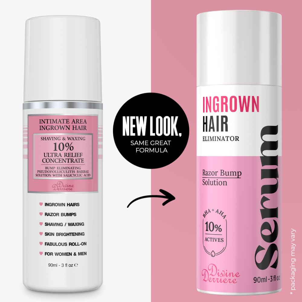 Divine Derriere Save 10% On Ingrown Hair And Razor Bumps Minimizer Duo – After Shave Repair Serum For Ingrowns And Razor Burns Roll-On With Razor Bump Stopper Pads : Beauty & Personal Care
