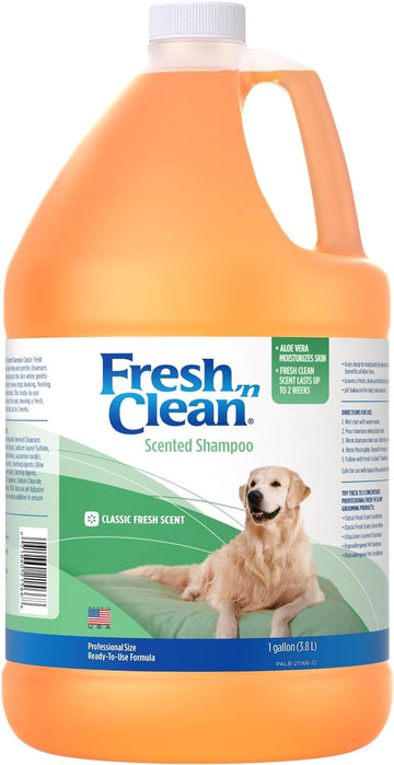 Pet-Ag Fresh ’n Clean Scented Shampoo, Classic Fresh Scent - 1 Gallon - Moisturizes with Vitamin E & Aloe Vera - Strengthens & Repairs Coats - Soap Free