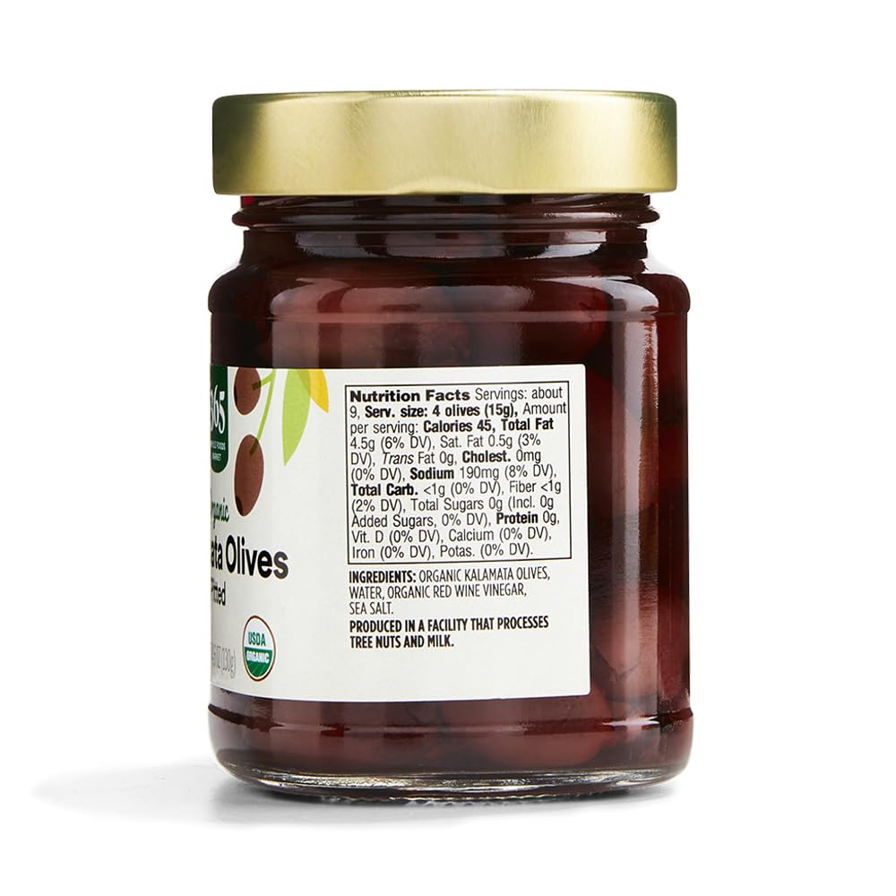 365 By Whole Foods Market, Organic Pitted Kalamata Olives, 4.6 Ounce