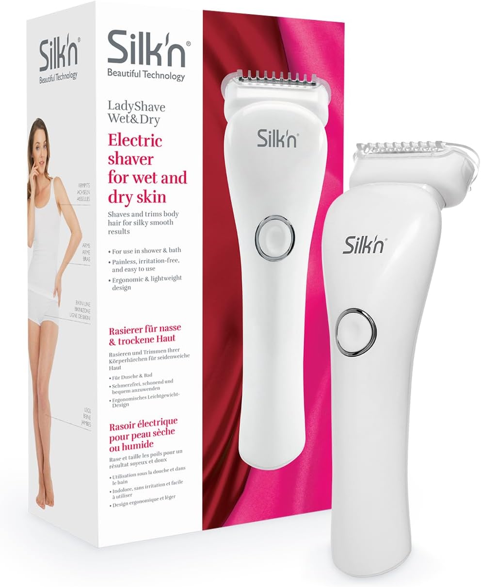 Silk'N Ladyshave Wet&Dry - Electric Shaver For Wet And Dry Skin - Cordless Lady Shaver - White - 1 Piece