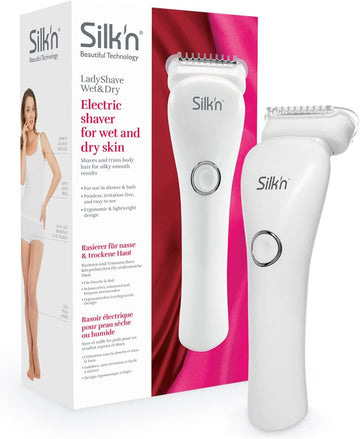 Silk'N Ladyshave Wet&Dry - Electric Shaver For Wet And Dry Skin - Cordless Lady Shaver - White - 1 Piece
