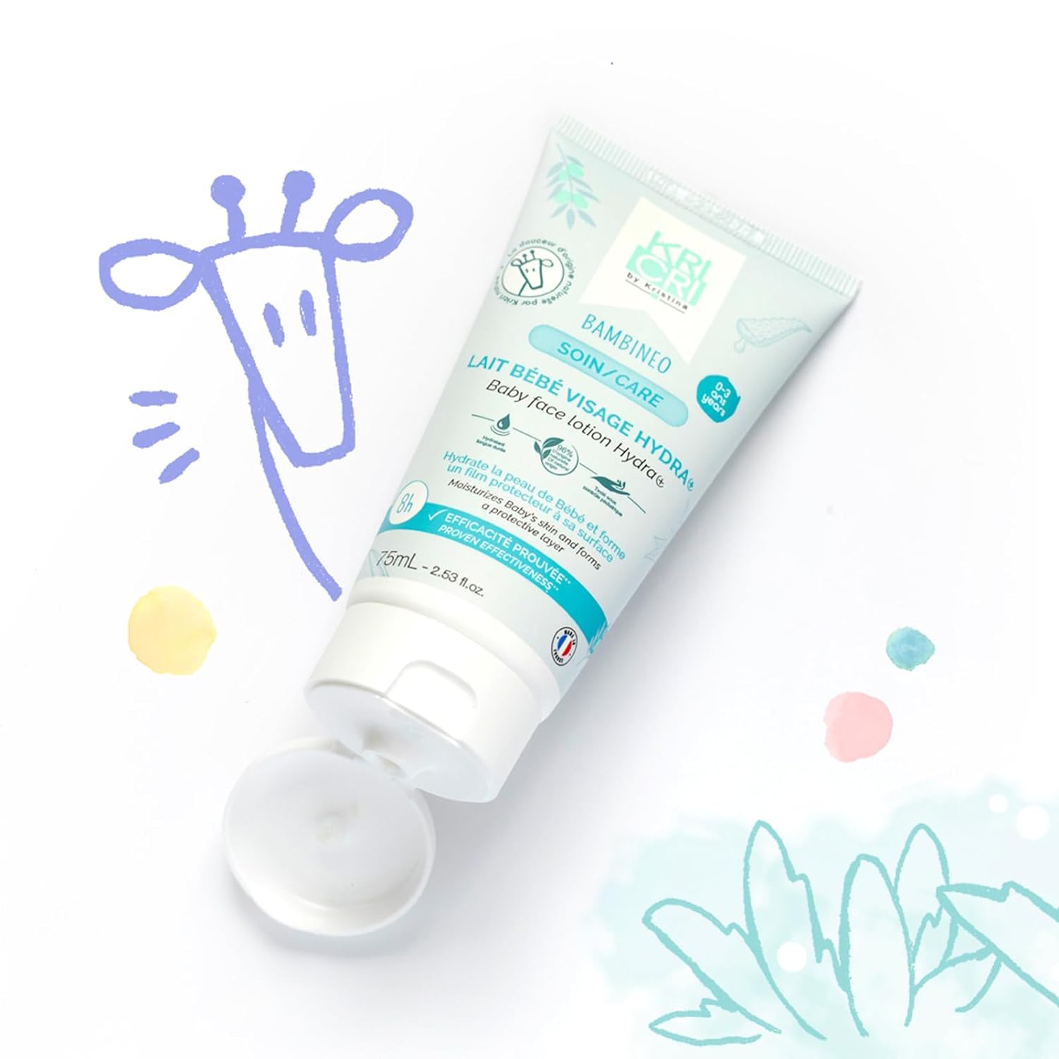 Kids Face Moisturizer - Moisturizing Face Lotion for Kids and Teens - Skincare for Kids with Organic Plant-Based Ingredients - Day/Night Face Cream for Dry or Sensitive Skin -2.53fl.oz,75ml