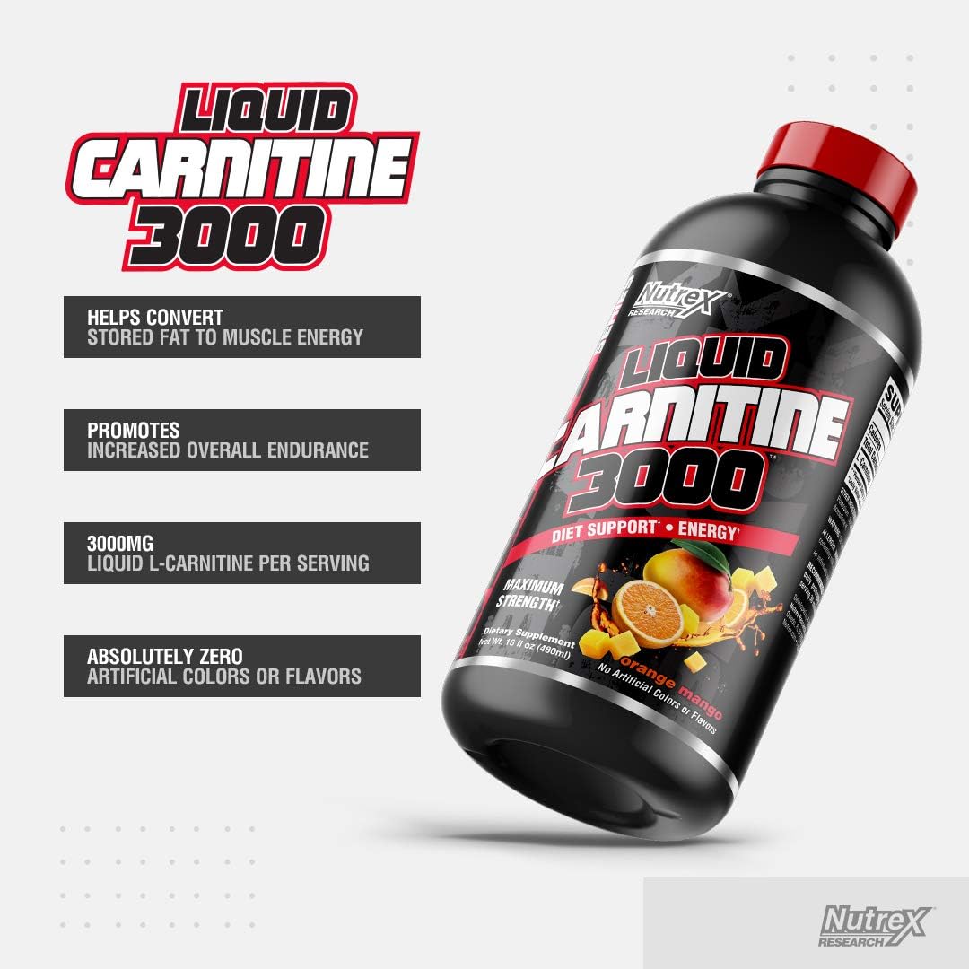 Nutrex Research Liquid Carnitine 3000 | Premium Liquid Carnitine, Fat 