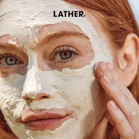 Lather Clay Deep Pore Cleansing Face Mask - Detoxifying Clay Mask - Bentonite Clay Purifies Pores In Combination, Oily & Acne-Prone Skin - 4 Oz