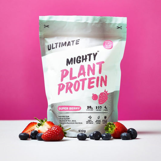 Mighty Ultimate Vegan Protein Powder, Super Berry Flavour, (17 Servings, 510G Bag Without Scoop), Plant Based, Dairy Free Protein Shakes, Added Vitamins, Minerals & Super Greens