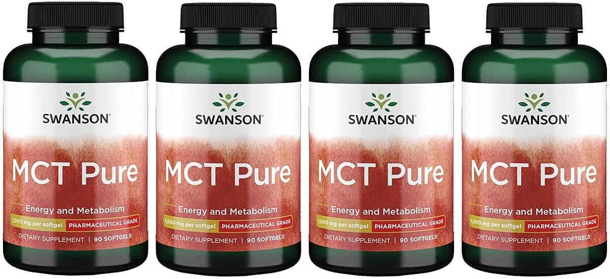 Swanson Pharmaceutical Grade Mct Pure 1000 Milligrams 90 Sgels (4 Pack)