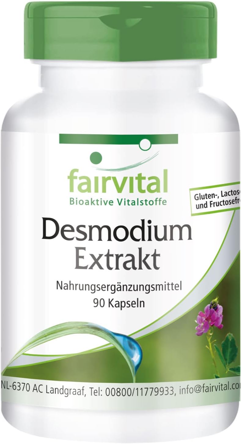 Fairvital | Desmodium Extract - 90 Capsules - 7 times concentrated - 10.5 g Desmodium per daily consumption - Highly dosed - 100% vegan - Quality tested - Made in Germany