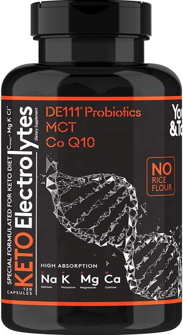 120 Mct Keto Electrolytes Pills | 150 Mg Magnesium Probiotics Co Q 10 | Potassium Sodium Chloride Calcium Zinc & D3 Vitamin | Premium Grade Salt Supplement Designed For Low Carbs & Keto Diets