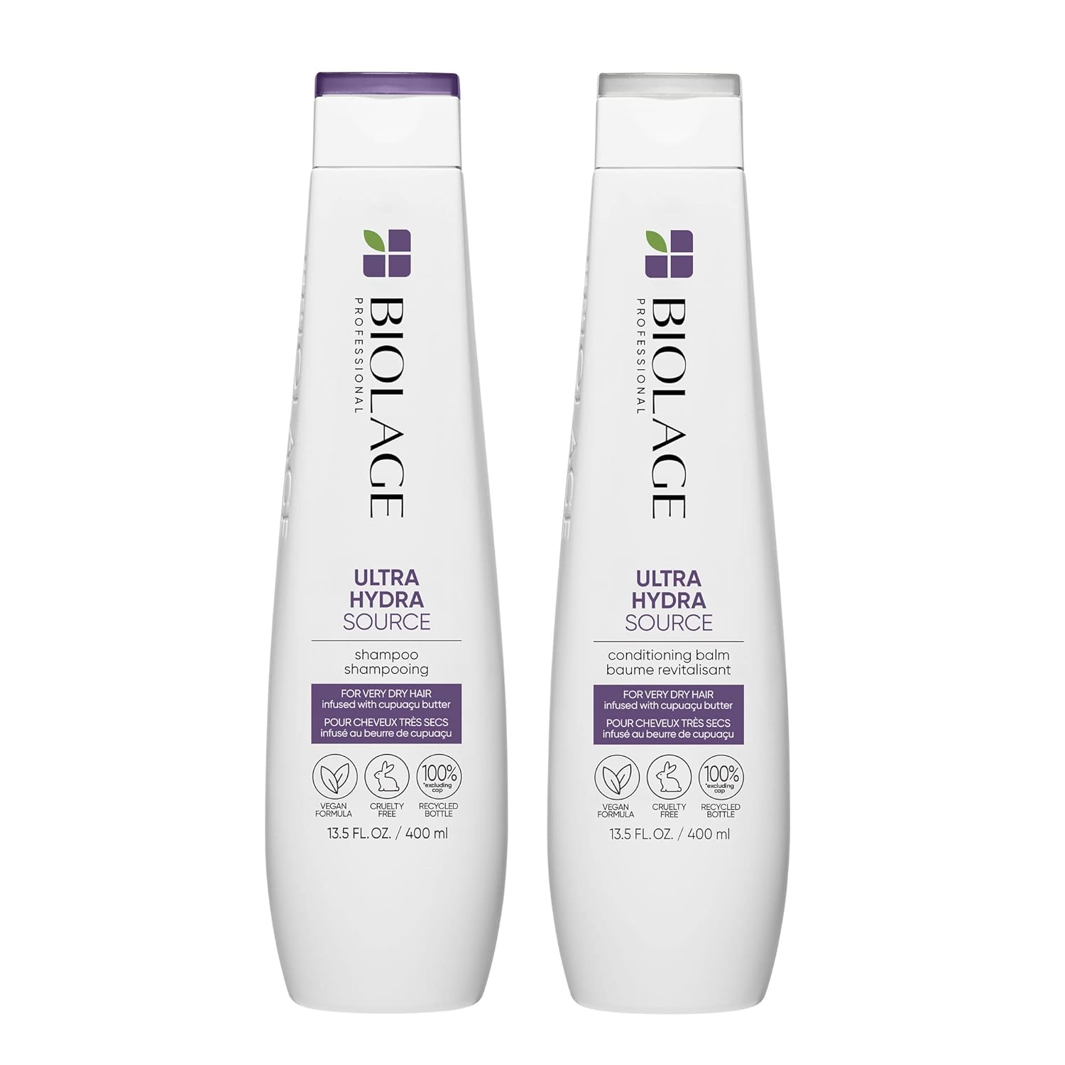 Biolage Ultra Hydra Source Shampoo & Conditioner Set | Anti-Frizz | Renews Hair's Moisture | Deep Conditioner | For Very Dry Hair | Silicone-Free | Vegan