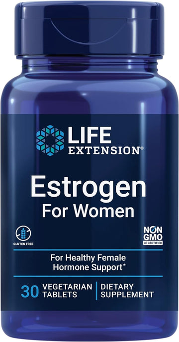 Life Extension Estrogen For Women - For Healthy Estrogen Metabolism - Helps Relieve Discomforts Of Menopause - Plant Based Estrogen Supplement - Gluten Free, Non-Gmo - 30 Vegetarian Tablets