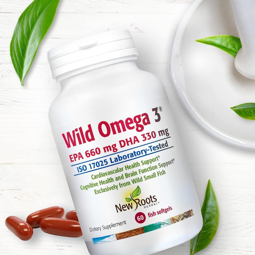 NEW ROOTS HERBAL Wild Omega-3, 900mg, EPA 600mg DHA 330 mg (60 Softgel