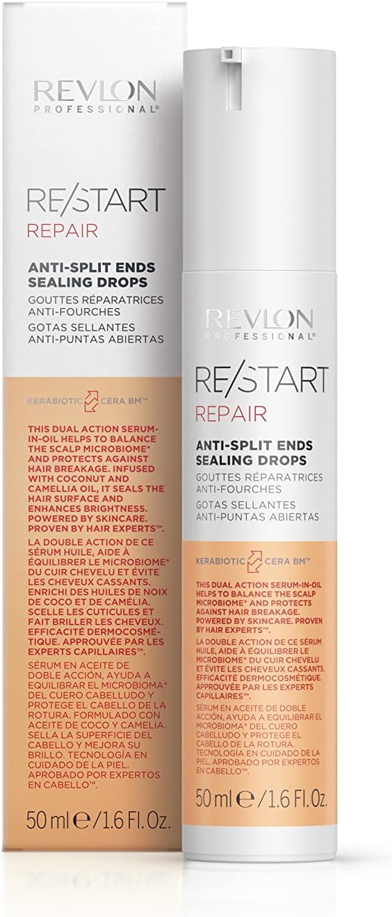 Revlon Professional Re/Start Repair Anti-Split Ends Sealing Drops, 50 Ml, Anti-Split Ends Beauty Drops, Tip Sealing Oil For Damaged Hair, Help With Split Ends & Hair Breakage