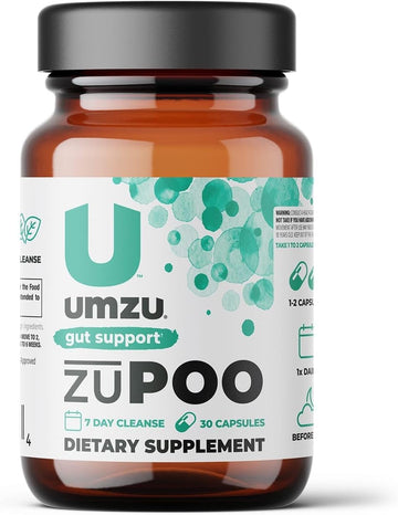 Umzu Zupoo - Colon Health & Constipation Relief - Supplement For Bloating - Natural Cleanse - With Milk Thistle, Ginger & More - 15-Day Supply - 30 Capsules