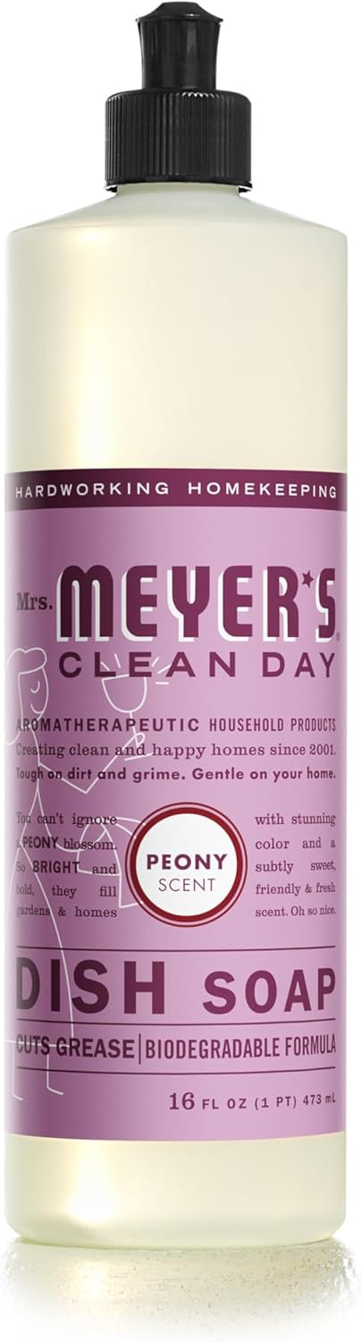 Mrs. Meyer'S Clean Day Liquid Dish Soap, Biodegradable Formula, Peony, 16 Fl. Oz
