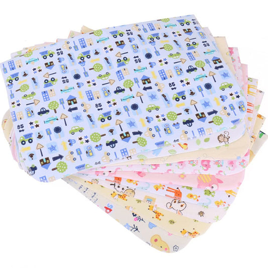 Monvecle 4Pcs Pack Baby Infant Waterproof Cotton Changing Pads Washable Resuable Diapers Liners Mats (4Pcs Pack-18"X12")