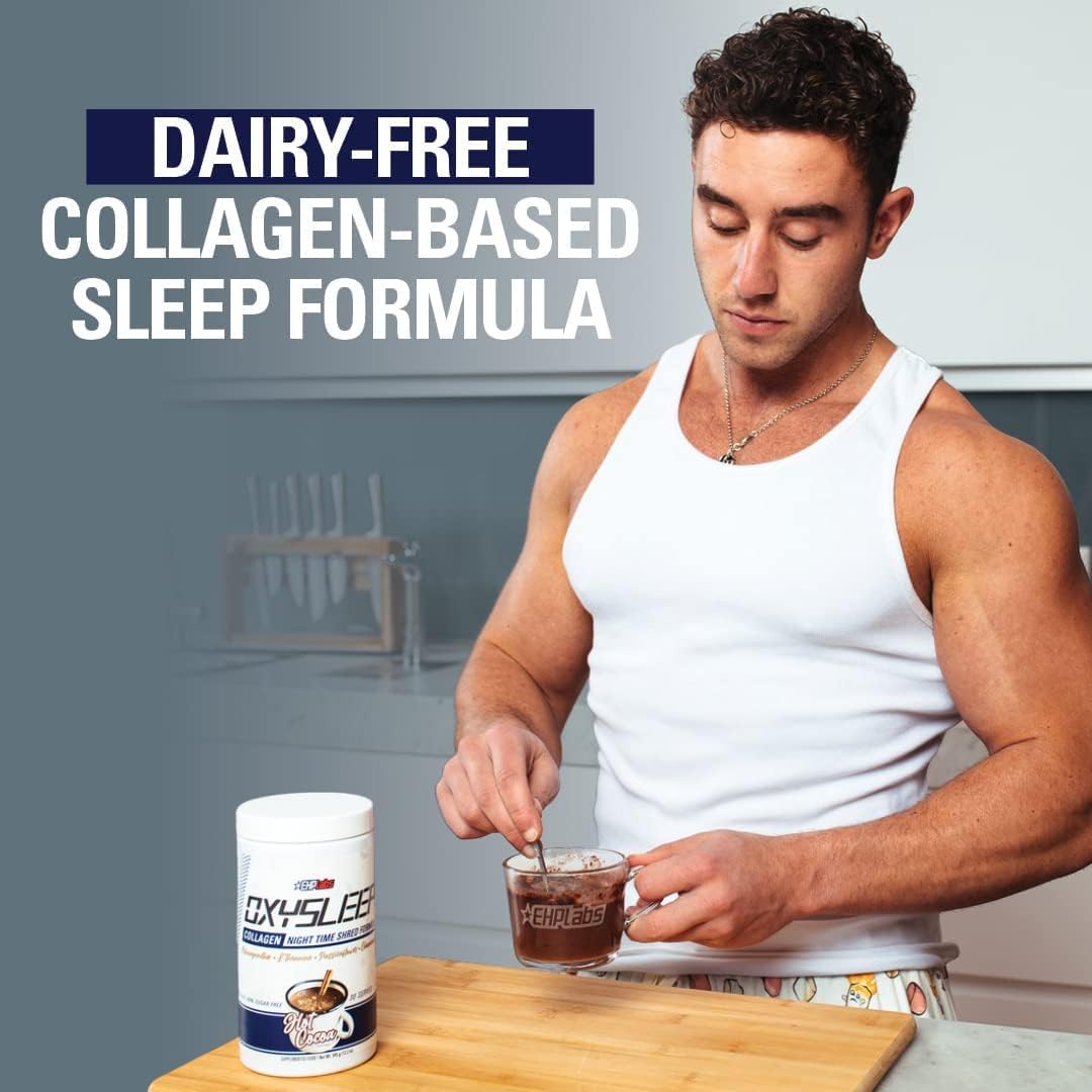 Ehp Labs Oxysleep Collagen Peptides Powder Night Time Shred - Promotes Deep Sleep & Shredding, Skin, Bones & Muscle Support, Pasture-Raised Bovine Collagen, Type I & Iii, 30 Servings (Hot Cocoa) : Health & Household
