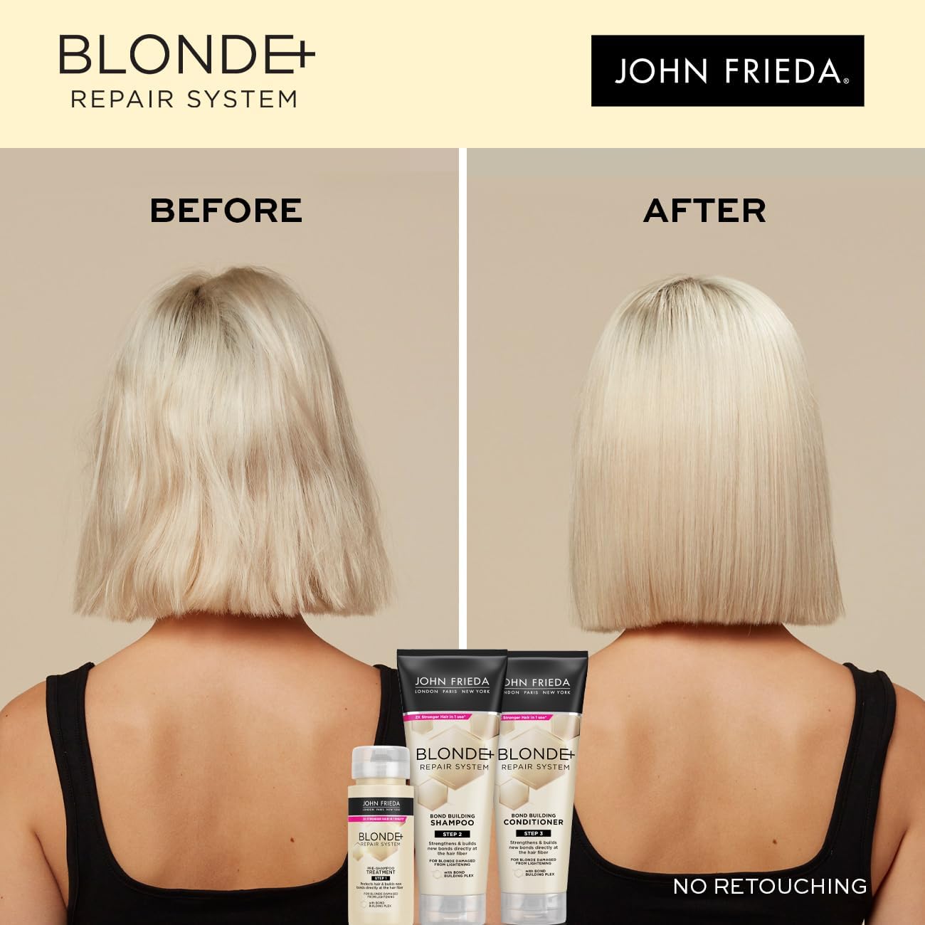 John Frieda Blonde+ Repair Sytem Bundle, Shampoo & Conditioner 250ml and Pre Treatment Shampoo 250ml : Amazon.co.uk: Beauty