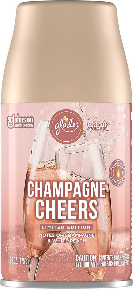 Glade Automatic Spray, Refill, Champagne Cheers, Large, 6.2 Oz (6 Pack) White 1 : Health & Household