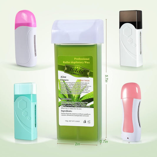 Liddy Dance Hair Removal Wax Roller Refill Kit - Soft Wax Cartridges For Body, Leg And Arm Waxing (3.52 Oz, 4 Pack)