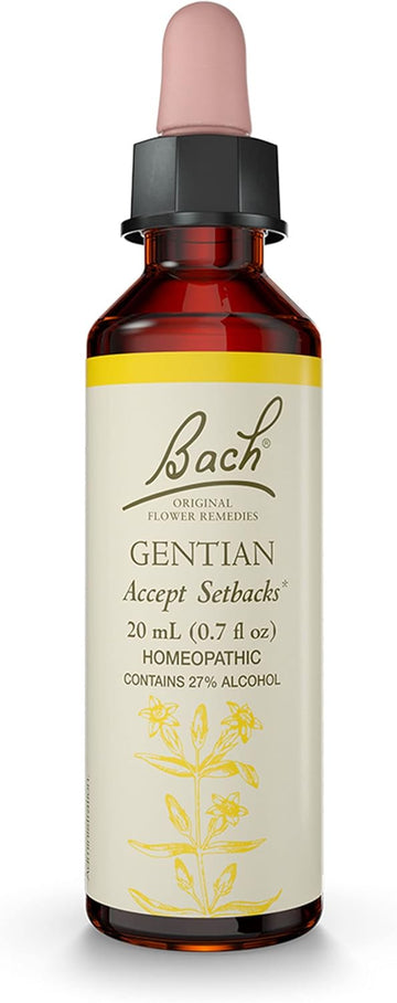 Bach Original Flower Remedies, Gentian for Accepting Setbacks, Natural Homeopathic Flower Essence, Holistic Wellness, Vegan, 20mL Dropper