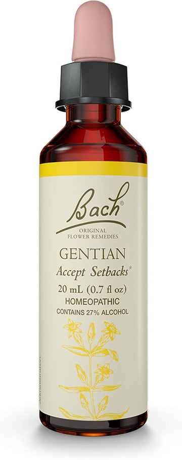 Bach Original Flower Remedies, Gentian For Accepting Setbacks, Natural Homeopathic Flower Essence, Holistic Wellness, Vegan, 20Ml Dropper